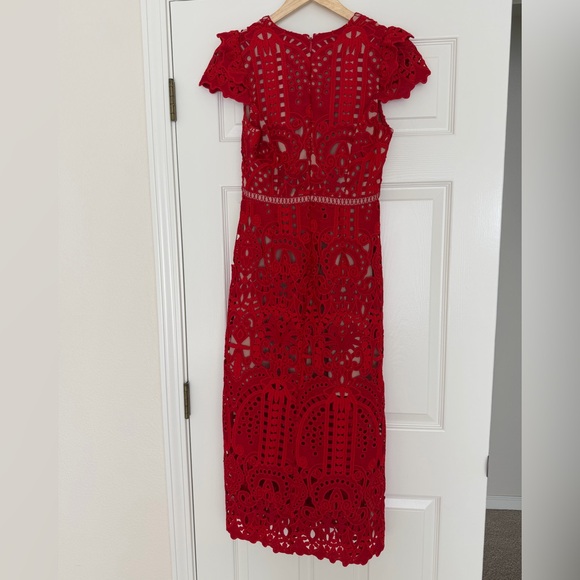 Adelyn Rae Red Lace Midi Dress, size S, NWT - Picture 7 of 11